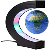 Los mejores  - Globo Flotante De Forma C De 3 Pulgadas con Mapa Magnético De Mundo Globo Levitación De Luz LED para Decoración Oficina…